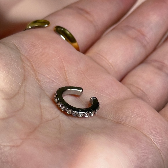Silver Crystal Studded Earrings - Picture 3 of 5